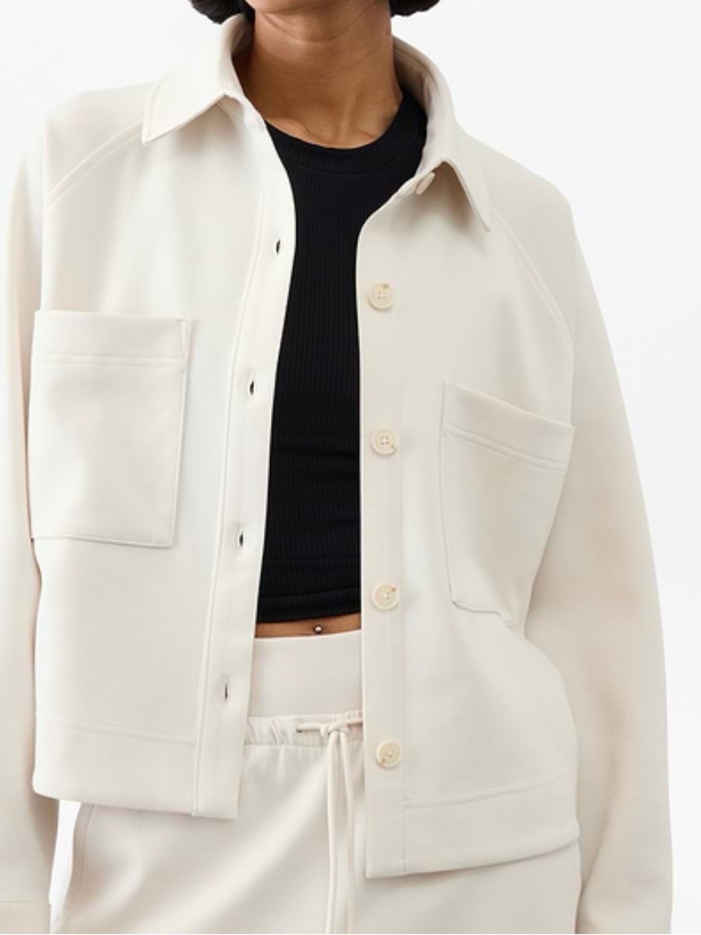 Athleta Allure Cream Shirt Jacket - Women Jackets & Coats